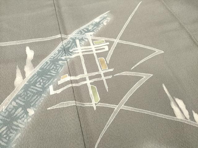 平和屋着物●訪問着　ろうけつ染め　幾何学文様　正絹　逸品　AABB3177ck