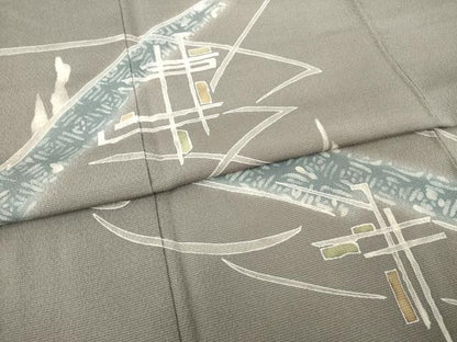 平和屋着物●訪問着　ろうけつ染め　幾何学文様　正絹　逸品　AABB3177ck