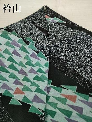 平和屋着物●上質な小紋　幾何学文様　正絹　逸品　AABB3200ck