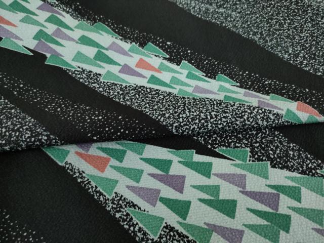 平和屋着物●上質な小紋　幾何学文様　正絹　逸品　AABB3200ck