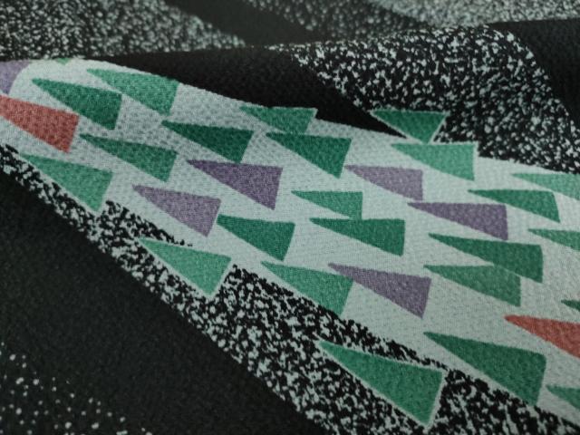 平和屋着物●上質な小紋　幾何学文様　正絹　逸品　AABB3200ck