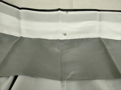 平和屋着物●小振袖 二尺袖 市松花文 黒地 洗える着物 未使用 AABB3223ck
