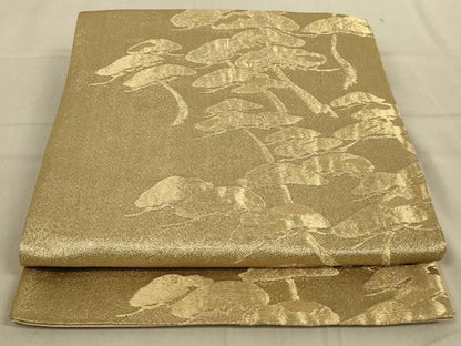 平和屋着物◎六通柄袋帯　枝松文　金糸　正絹　逸品　AABB3279ou