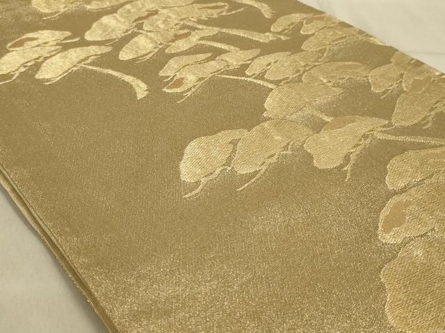 平和屋着物◎六通柄袋帯　枝松文　金糸　正絹　逸品　AABB3279ou