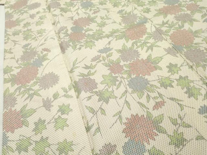 平和屋着物■上質な紬 枝花文 正絹 逸品 AABB3465cs