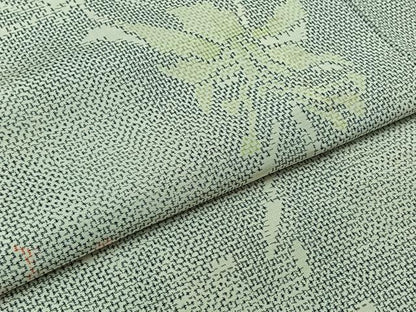 平和屋着物▽本場大島紬 白大島 単衣 草花文 正絹 逸品 AABB3562jh