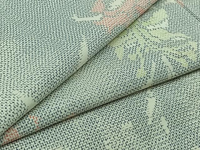 平和屋着物▽本場大島紬 白大島 単衣 草花文 正絹 逸品 AABB3562jh