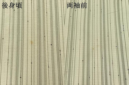 平和屋着物▽お召 白根沢 単衣 縞 証紙付き 正絹 逸品 AABB3563jh