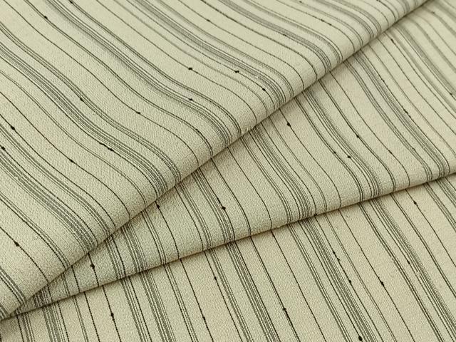 平和屋着物▽お召 白根沢 単衣 縞 証紙付き 正絹 逸品 AABB3563jh