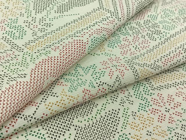 平和屋着物▽上質な紬 単衣 花籬文 正絹 逸品 AABB3564jh