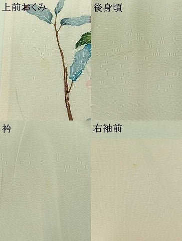 平和屋着物▽訪問着 単衣 作家物 花鳥文 正絹 逸品 AABB3570jh