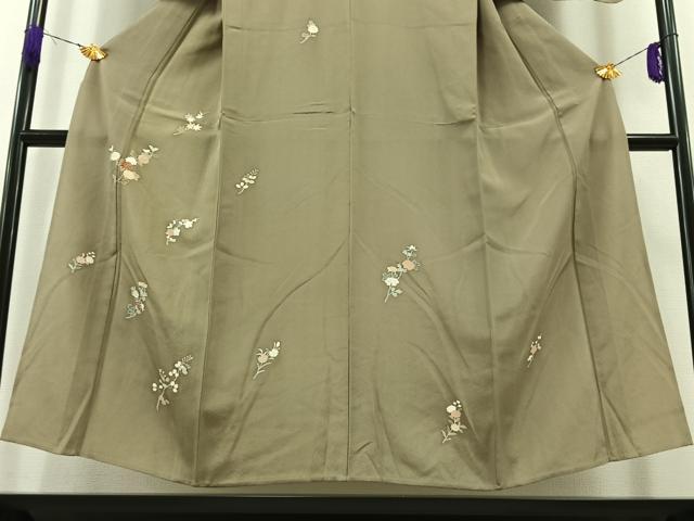 平和屋着物▽訪問着 単衣 草花文 金彩 正絹 逸品 AABB3573jh