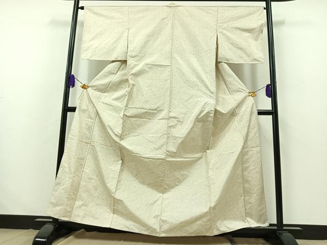 平和屋着物▽本場大島紬 白大島 単衣 立涌花文 正絹 逸品 AABB3576jh
