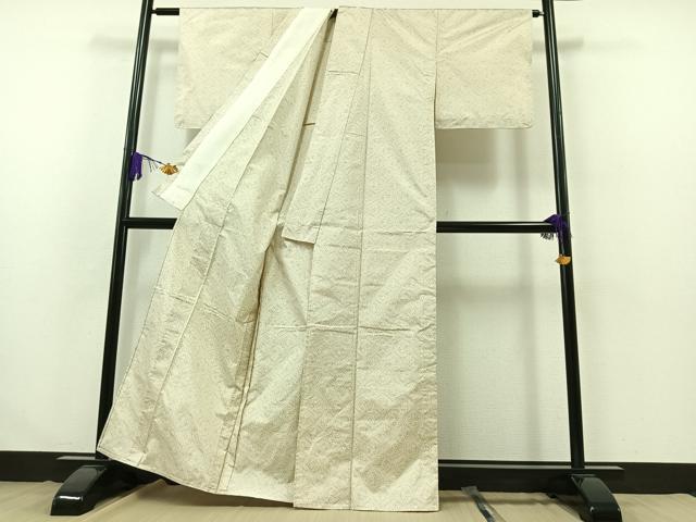 平和屋着物▽本場大島紬 白大島 単衣 立涌花文 正絹 逸品 AABB3576jh