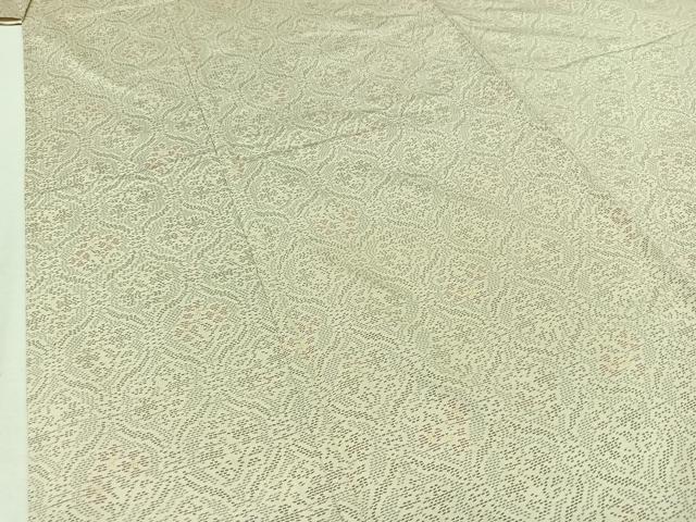 平和屋着物▽本場大島紬 白大島 単衣 立涌花文 正絹 逸品 AABB3576jh