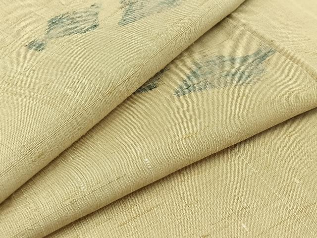 平和屋着物▽上質な紬 単衣 魚文 正絹 逸品 AABB3577jh