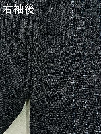 平和屋着物▽池田重子コレクション　結城ちぢみ　奥順謹製　はたおり娘　単衣　蚊絣　漆黒色地　証紙付き　正絹　逸品　AABB3578jh