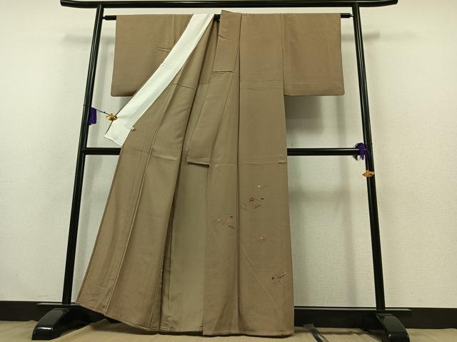平和屋着物▽豪華色留袖　単衣　総刺繍　吹き寄せ文　金糸　鬼しぼ縮緬　銀座おおぎ屋扱い　正絹　逸品　AABB3585jh