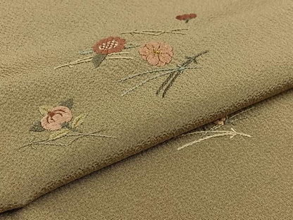 平和屋着物▽豪華色留袖　単衣　総刺繍　吹き寄せ文　金糸　鬼しぼ縮緬　銀座おおぎ屋扱い　正絹　逸品　AABB3585jh