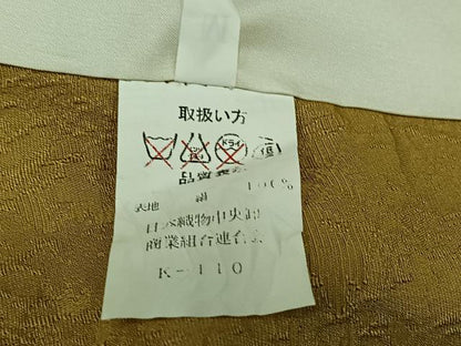 平和屋着物▽上質な色無地 単衣 芥子色 正絹 逸品 AABB3586jh