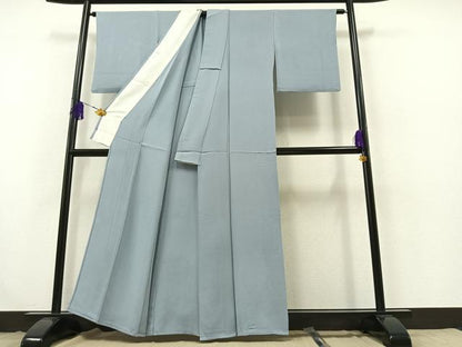 平和屋着物▽上質な色無地 単衣 秘色色 正絹 逸品 AABB3590jh