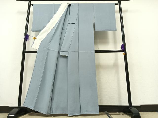 平和屋着物▽上質な色無地 単衣 秘色色 正絹 逸品 AABB3590jh