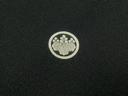 平和屋着物▽豪華黒留袖　単衣　駒刺繍　飛鶴風景松文　金糸　金彩　正絹　逸品　AABB3591jh