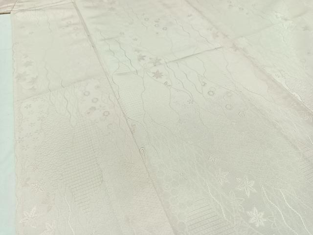 平和屋着物▽上質な色無地 単衣 吉祥花地紋 薄桜色 正絹 逸品 AABB3597jh