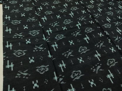 平和屋着物▽上質な紬 単衣 琉球絣文様 正絹 逸品 AABB3600jh