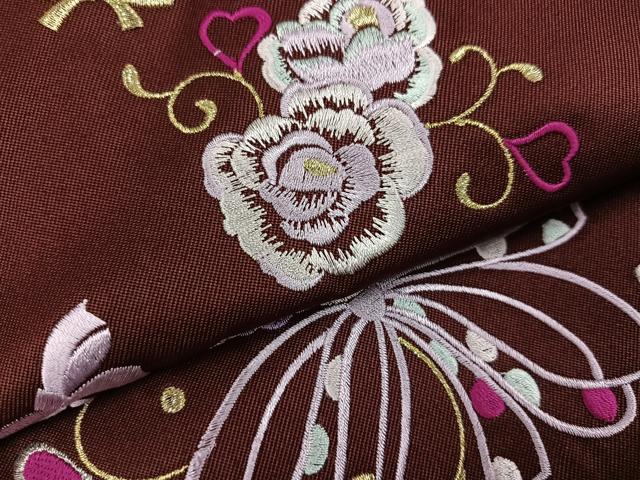 平和屋着物●行灯袴　刺繍　舞花文　金糸　洗える着物　未使用　AABB3601ph