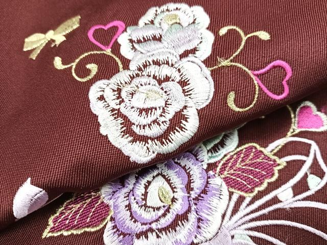 平和屋着物●行灯袴　刺繍　舞花文　金糸　洗える着物　未使用　AABB3604ph