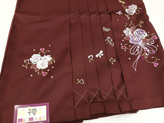 平和屋着物●行灯袴　刺繍　舞花文　金糸　洗える着物　未使用　AABB3613ph