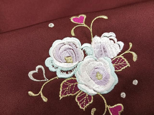 平和屋着物●行灯袴　刺繍　舞花文　金糸　洗える着物　未使用　AABB3613ph