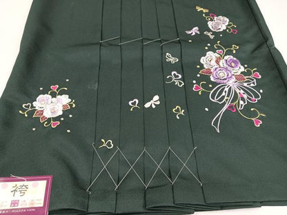 平和屋着物●行灯袴　刺繍　舞花文　金糸　洗える着物　未使用　AABB3614ph