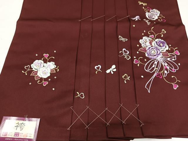 平和屋着物●行灯袴 刺繍 舞花文 金糸 洗える着物 未使用 AABB3615ph