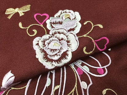 平和屋着物●行灯袴 刺繍 舞花文 金糸 洗える着物 未使用 AABB3615ph