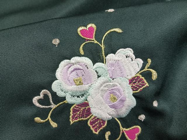 平和屋着物●行灯袴　刺繍　舞花文　金糸　洗える着物　未使用　AABB3616ph