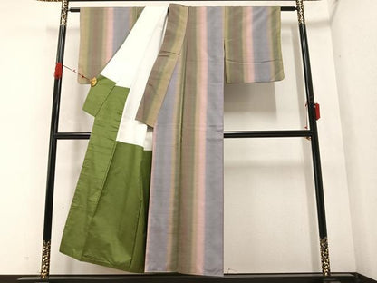 平和屋着物●上質な紬　間道　正絹　逸品　AABB3623ph