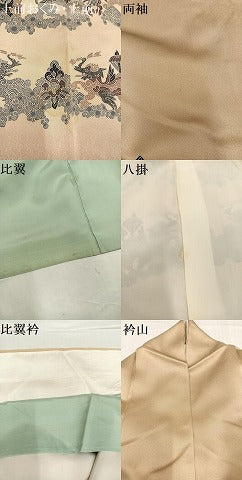 平和屋着物●訪問着 更紗鳥獣文 暈し染め 正絹 逸品 AABB3661ph