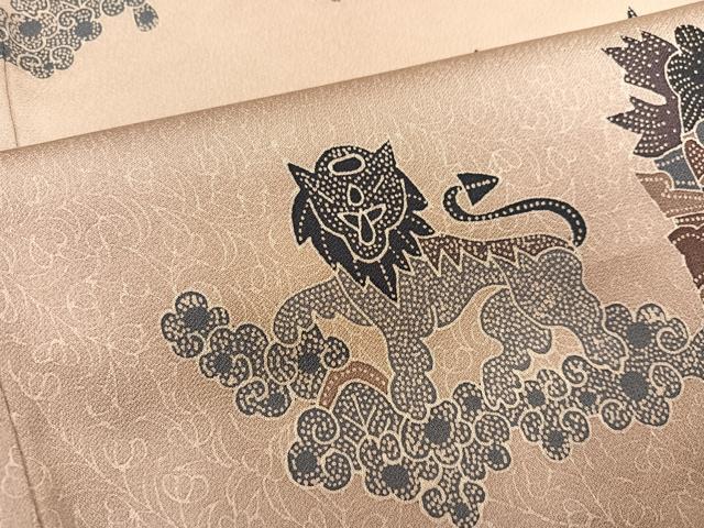平和屋着物●訪問着 更紗鳥獣文 暈し染め 正絹 逸品 AABB3661ph