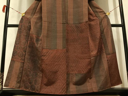 平和屋着物●伝統工芸士 七代目 吉澤与市 訪問着 紬地 亀甲文 正絹 逸品 AABB3664ph