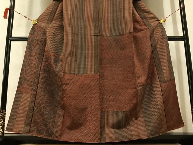 平和屋着物●伝統工芸士 七代目 吉澤与市 訪問着 紬地 亀甲文 正絹 逸品 AABB3664ph