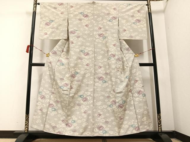平和屋着物●上質な紬　舞花文　正絹　逸品　AABB3674ph