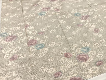 平和屋着物●上質な紬　舞花文　正絹　逸品　AABB3674ph