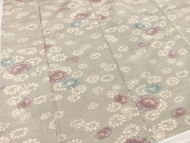 平和屋着物●上質な紬　舞花文　正絹　逸品　AABB3674ph