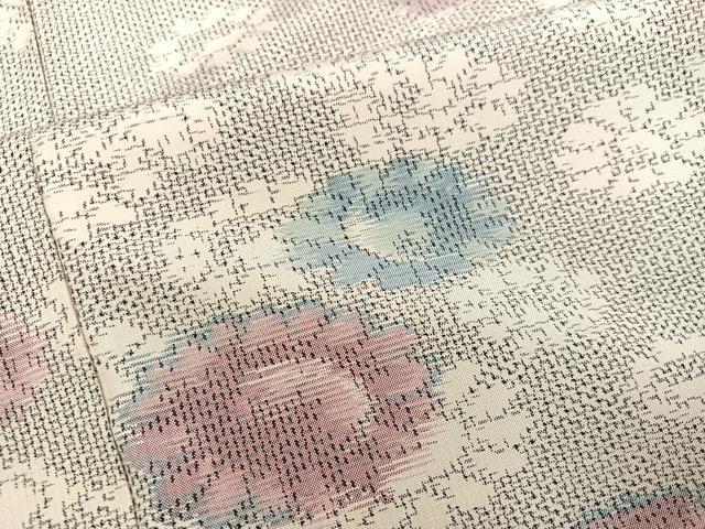 平和屋着物●上質な紬　舞花文　正絹　逸品　AABB3674ph