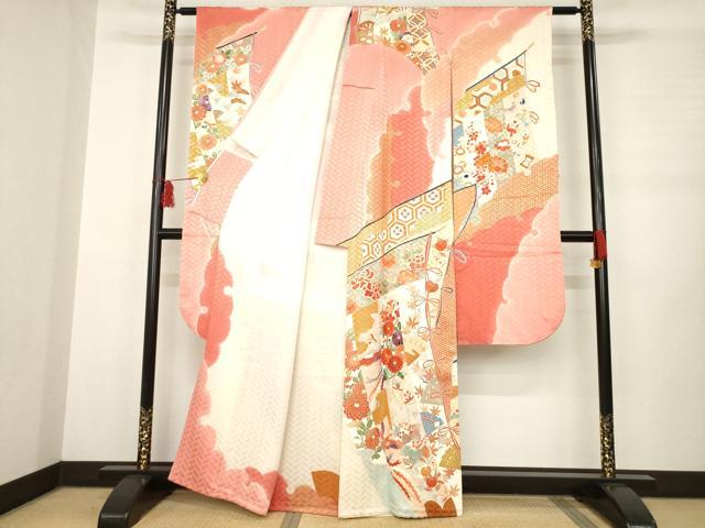 平和屋着物○豪華振袖 駒刺繍 几帳花鳥文 金彩 高島屋扱い 正絹 逸品