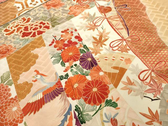 平和屋着物●豪華振袖　駒刺繍　几帳花鳥文　金彩　高島屋扱い　正絹　逸品　AABH9590ck