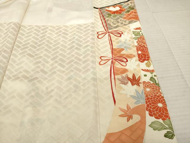 平和屋着物●豪華振袖　駒刺繍　几帳花鳥文　金彩　高島屋扱い　正絹　逸品　AABH9590ck