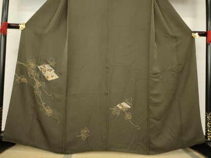 平和屋着物●訪問着 駒刺繍 花菱文 金銀彩 正絹 逸品 AABB3813ck